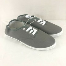 Sh18es Womens Sneakers Low Top Canvas Lace Up Gray Size 8 - $19.24
