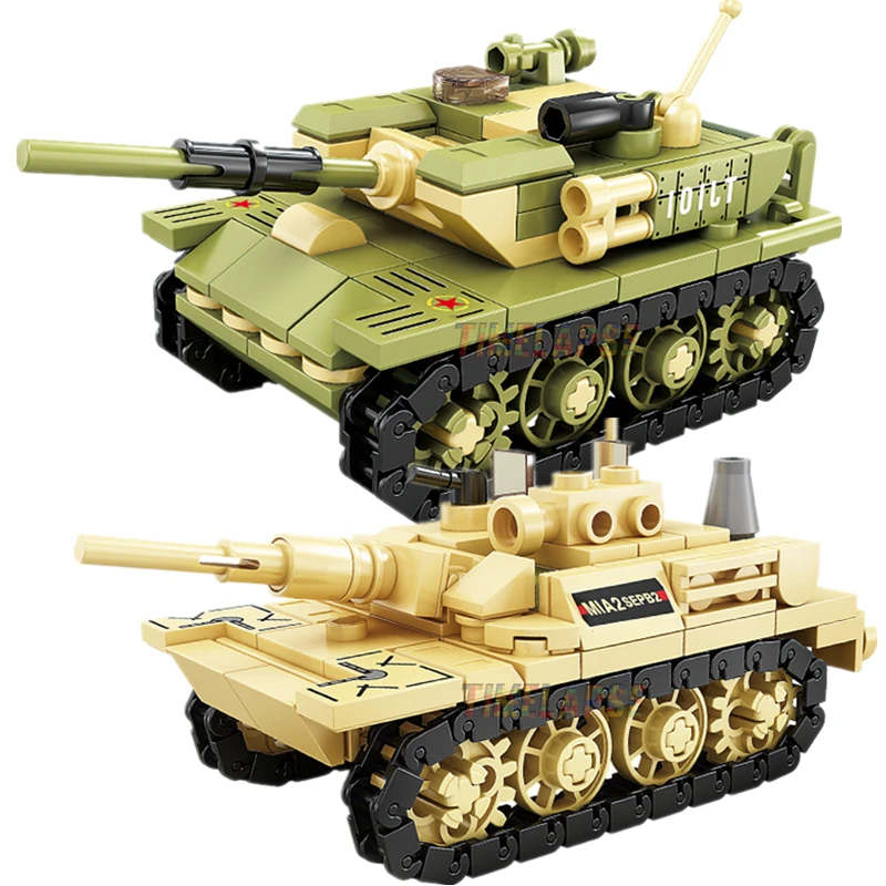 Ain battle tank m1a2 war military city vehicle car building blocks classic model bricks thumb200