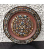 Old Antique Mexico Maya Aztec Calendar Enamel on Copper Plate Wall Hangi... - $518.35 MXN