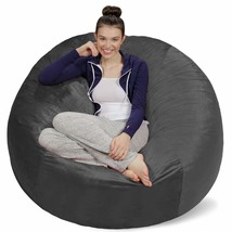 Bean Bag Chair Cover, 5-Feet, Charcoal - £73.46 GBP