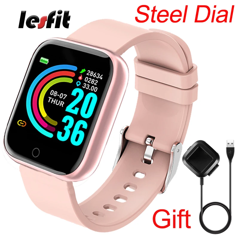 Lesfit Pink Smart Watch Women Men Smartwatch For   Bluetooth Steel Strap Smart-w - £149.48 GBP