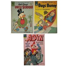 DELL 60s Comic Lot Uncle Scrooge Bugs Bunny Alvin &amp; Chipmunks 1961 1966 ... - £19.46 GBP