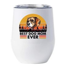 Best Beagle Dog Mom Ever Wine Glass Tumbler 12oz With Lid Gift For Pet Paw Lover - £17.86 GBP
