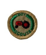 Red Tractor Boy Scout Farmer Proficiency Award Badge Tan Cloth Troop Small - $812.54 MXN