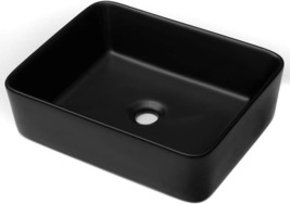 Lordear Black Vessel Sink 19&quot;X15&quot; Bathroom Sink Rectangle Above Counter ... - $129.99