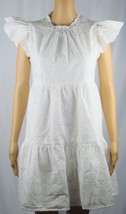 Women&#39;s Dress Crown &amp; Ivy Short Sleeve Tiered Dress Sz Petite Small White - £27.82 GBP