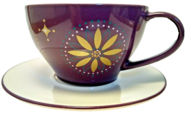 Starbucks Mug Large Cup and Saucer Holiday 2006 Purple Star - £12.06 GBP