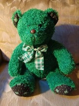 Sugar Loaf St Patricks Day Teddy Bear Plush 11" Green Shamrocks Stuffed... - $21.77