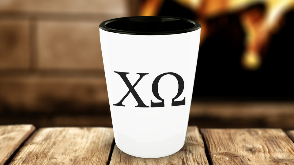 Chi Omega Shot Glass Chio Big Little Sisterhood Greek Letters Sorority House