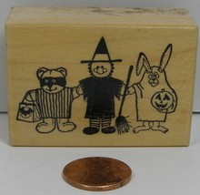 Halloween Rubber Stamp PSX Trick or Treaters D-972 1988 2X1-1/2&quot;   B9U - $4.89