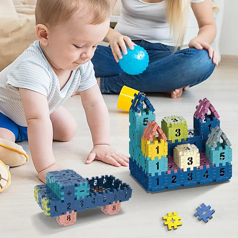 Building Blocks Set Colorful Assembly Toys Holiday Gift Numbered Puzzle Blocks - £11.83 GBP