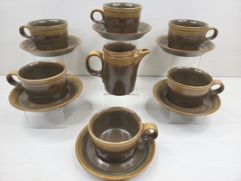 Mikasa Rusticana (6) Cup &amp; Saucer Set (1) Creamer Vintage Potters Art Seibel Lot - £54.41 GBP