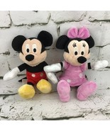 Disney Mickey And Minnie Mouse Plush Dolls Lot Of 2 Classic Cartoon Char... - £15.56 GBP