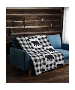 Black White Buffalo Plaid Quilted Throw Blanket Icons Virah Bella 50&quot; x 60&quot; - €16,32 EUR
