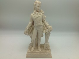 Mozart Figurine Statue Carved Resin 9&quot; Faro Vintage Composer - $17.14