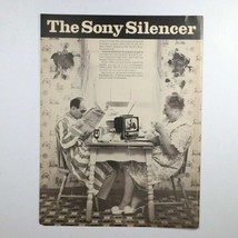 Vtg Sony Silencer TV with Earphone Couple Breakfast Ad Oppenheimer Fund Print Ad - $7.20