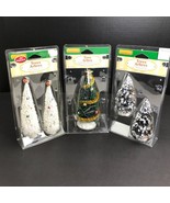 Lemax Christmas Village Trees Lot of 3 packs Mini Flocked Decorated Whit... - €16,90 EUR