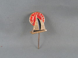 Vintage Soviet Tourist Pin - Plateliai Lithuania Sailboat - Stick Pin  - £11.99 GBP