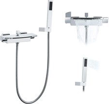 Waterfall Bathtub Faucet Wall Mount Tub Faucet With Handheld Shower 59In Shower - £130.28 GBP