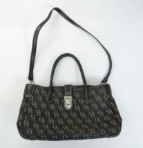 Dooney &amp; Bourke Black DB Monogram Signature Canvas Double Handle Tote w/... - £18.99 GBP