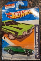 Hot Wheels MUSCLE MANIA FORD &#39;12 ~ &#39;72 FORD GRAN TORINO SPORT (Green) (1... - £6.25 GBP