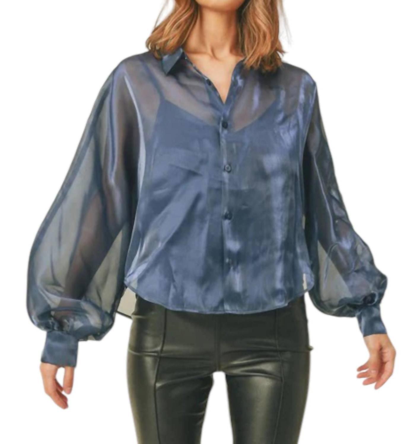 &amp;merci Organza Button Down Shirt Size M - $36.63