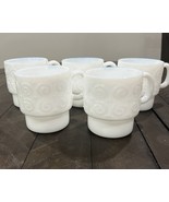 Vintage Hazel Atlas Hazelware White Milk Glass Scroll &amp; Dots Embossed Mu... - $2,578.25 MXN