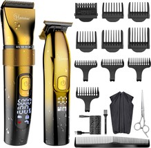 Hatteker Mens Professional Hair Clippers And T-Blade Trimmer Kit Cordles... - $59.92