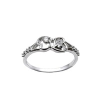 Véritable 925 Argent Sterling Forme Coeur Blanc Zircone Femme Bague - £14.69 GBP