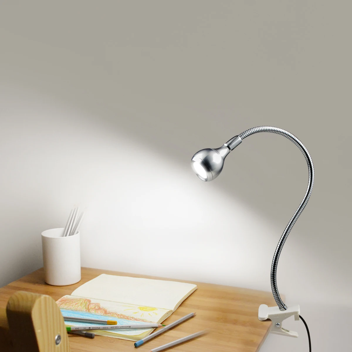 Amp reading book light with holder clip flexible table lamp study reading lamps bedside thumb200
