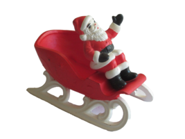 Vintage Holland Mold Ceramic Santa Claus waving on Christmas Sleigh Red ... - $353.97 MXN