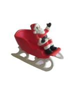 Vintage Holland Mold Ceramic Santa Claus waving on Christmas Sleigh Red ... - €16,13 EUR