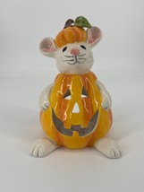 Blue Sky Clayworks Mouse Pumpkin Costume Tealight Holder Halloween - $29.40