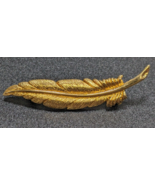 Monet Gold Tone Feather Plume Quill Brooch Pin - Vintage &amp; Signed - €13,74 EUR