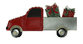 Zeckos Red Metal Christmas Truck Hauler Holiday Wall Hanging, Presents - £30.32 GBP
