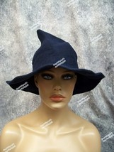 Whimsical Navy Blue Cosplay Witch Hat Unisex Medieval Peasant Renaissanc... - $15.95