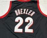 Clyde Drexler Signed Portland Trailblazers Basketball Jersey COA - £46.41 GBP