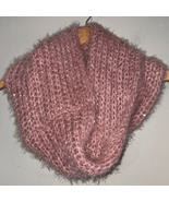 Betsey Johnson Chunky Knit Jeweled Cowl Loop Muffler Snood Scarf Pink - $17.49 CAD