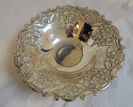 Holiday Imports, Inc. Silverplate Japan Made Floral Bowl Candy Dish Vintage - £7.60 GBP