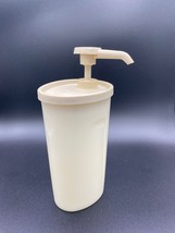 Tupperware Condiment Dispenser #640-1 Beige with lid and pump - $10.68