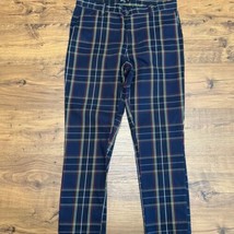 Elwood&#39;s Mens 34x27 Golf Casual Pants Tartan Stretch Navy Red Plaid Tape... - $734.35 MXN