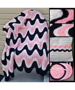 Crochet Pattern 102B PDFfor 3 Color Exaggerated Ripple Afghan, Pillow &amp; ... - $6.00