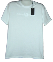 Armani Exchange White Logo Print Cotton Crewneck Men&#39;s T-Shirt Size XL - £36.73 GBP