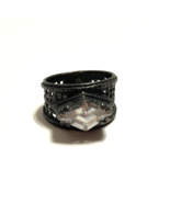 Estate Silpada 925 Sterling Silver Marquise Cut Crystal Steampunk Ring Size 6.5 - £102.55 GBP
