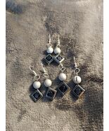 Hematite and Agate Earrings - $17.00