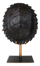 Large Nautical Marine Jagged Shell Faux Sea Turtle Sculpture With Pole Stand - £97.29 GBP