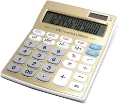 Meichoon Standard Function Desktop Calculator, Solar Battery Dual Power ... - $38.97