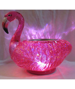 Bath &amp; Body Works 3-Wick Candle Holder WATER GLOBE FLAMINGO Hot Pink Gli... - £112.21 GBP