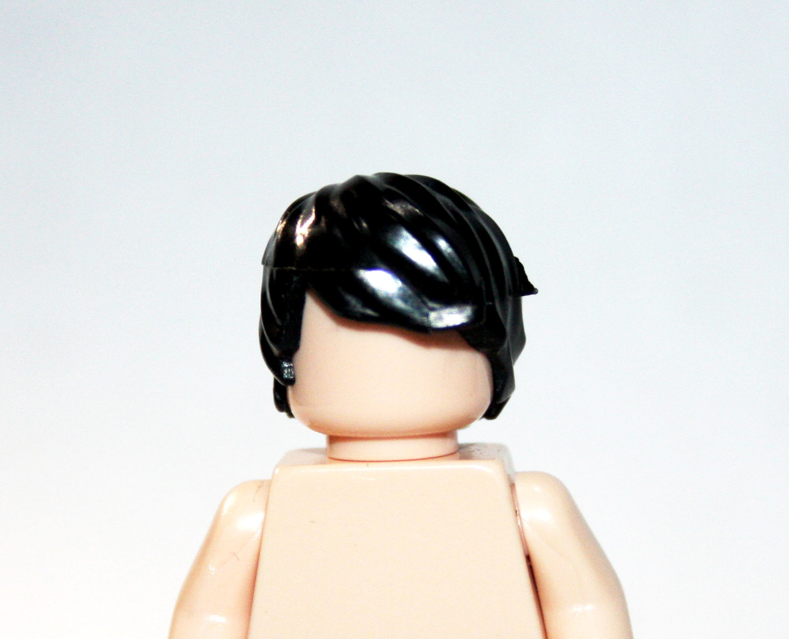 Building Black Shaggy Male Hair For Minifigure Custom - $3.21