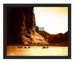 Seven Navajo Riders Horseback Canon De Chelly Native American 8X10 Framed Photo - £15.92 GBP